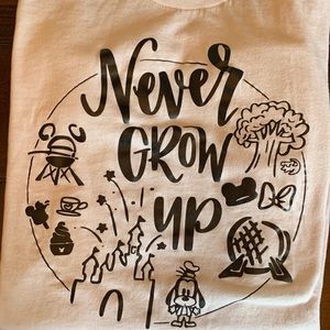 Never grow up t shirt